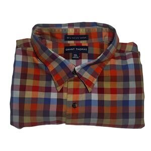 Vintage Grant Thomas Button Up Long-Sleeve Multicolor Plaid Shirt XXL